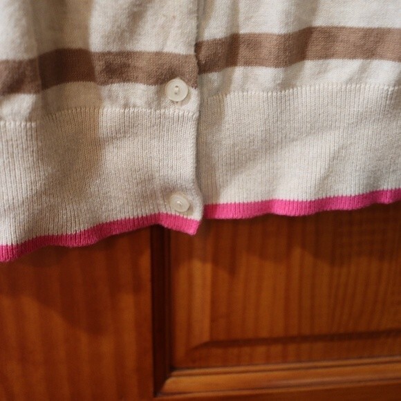 Old Navy Striped Cropped Cardigan Preppy Sweater XL Cozy Casual Top - Picture 4 of 13